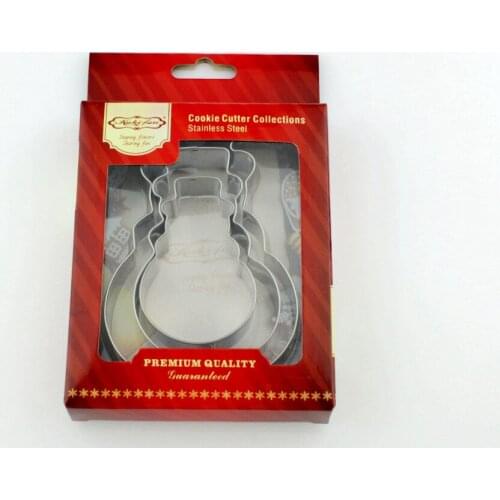 Luyou 3pcs/set Christmas Snowman Stainless Steel Cookie Mould Fondant Cookie Cutters Biscuit Mold Kitchen Baking Tools FM1751