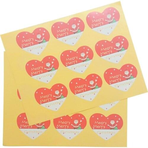 900Pcs/lot Santa Claus Christmas Kraft Paper Seal Stickers For Handmade Products Diy Bakery Packsge Label Adhesive Sticker