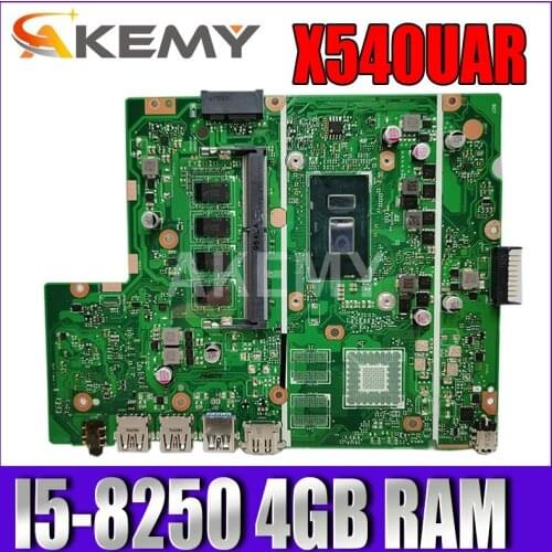 Akemy X540UAR Laptop Motherboard For Asus X540UB X540UBR X540UA X540UV REV 2.0 MainBoard W/ i5-8250U CPU 4GB RAM