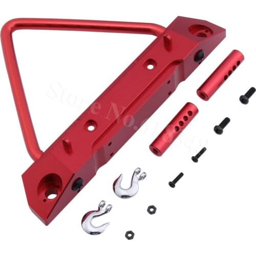 Aluminum Front Bumper with Metal Tow Hook for 1/10 Scale Axial SCX10 RC Rock Crawler Hop Up Upgrade Parts AX80125