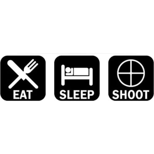 Car Stickers Creative Personality Sleep Shoot Eat Fun Game Black Silver 18cm * 5.3cm