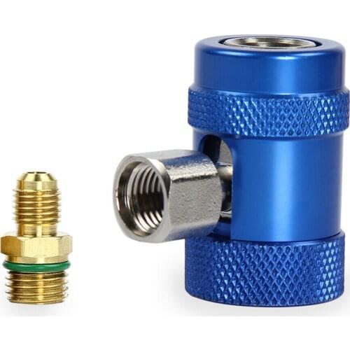 Car Auto R1234yf Quick Couplers Adapters Replacement for A/C Refrigerants Manifold Gauge Set AC Charging Fittings Set of 2