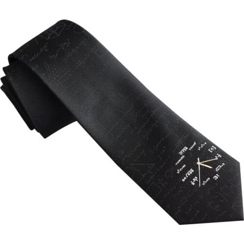 Free Shipping New Male fashion casual mens Original design Mathematics Formula Black Dark Machine Tie Fun College Wind Necktie