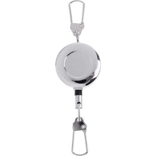 Key Chain Fly Fishing Zinger 50cm Retractor Steel Rope Cord Carabiner Clips Fishing Tools