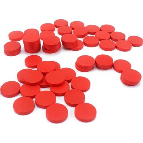 Montessori Materials Kids Wood Toys 55Pcs Red Counters Learning Mathematics Wooden Chips Baby Toy Preschool Brinquedos Juguets
