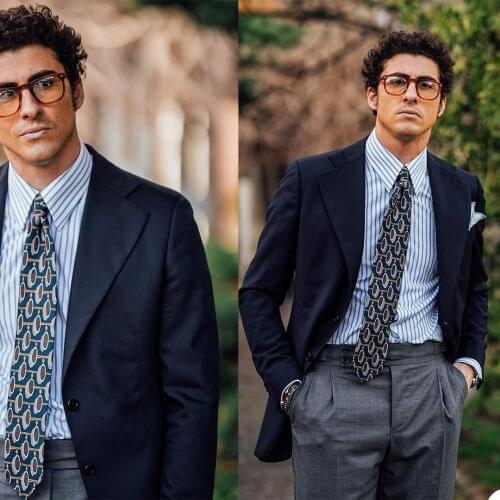 Handsome Smart Casual Men Tuxedos Custom Made Single Breasted Pocket Suits Business Wedding Party Prom Blazer 2 Piece Set