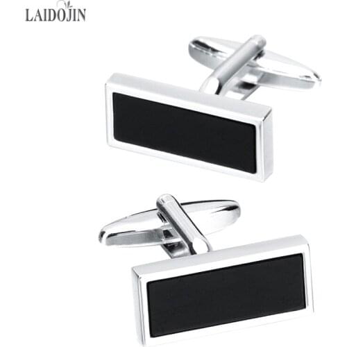 LAIDOJINLuxury Blue Sand Crystal Cufflinks For Men Shirt High Quality Brand Square Business Cuff links Wedding Gift Jewelry