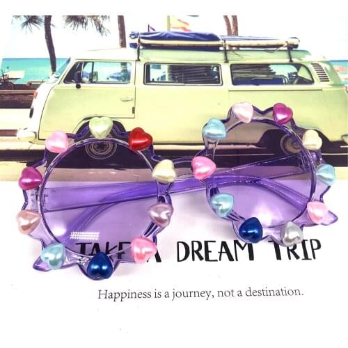 ZAOLIHU Cute Girls Summer Sunglasses Small Round Handmade Unique Eyeglasses Purple Colors Baby Eyewear UV400 Gorgeous Sun Glass