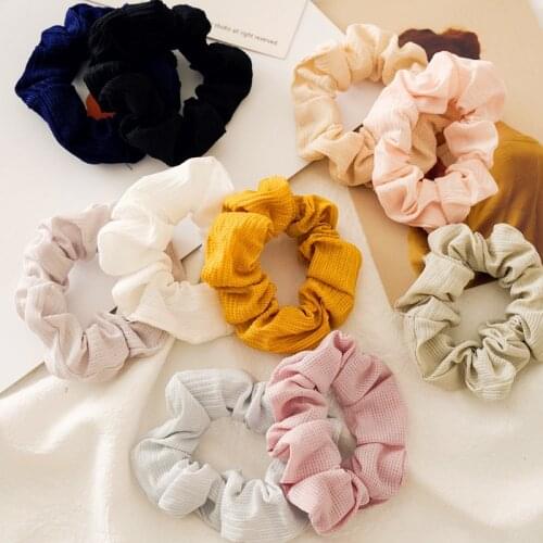 Fashion Solid Color Scrunchie Hairband Headband Elastic Hair Bands Sweet Elegant Women Girls Hair Accessories Ponytail Ring