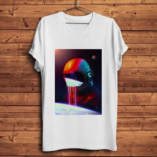 Astronaut helmet leaking in space funny geek t shirt homme white short sleeve men casual tshirt unisex streetwear hipster tee