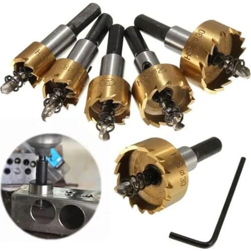 1pcs HSS Hole Saw Set Drill Bit Stainless Steel Hole Opener High Speed Steel Drill Bits Hole Saw Cutter Set 12-30mm Metalworking