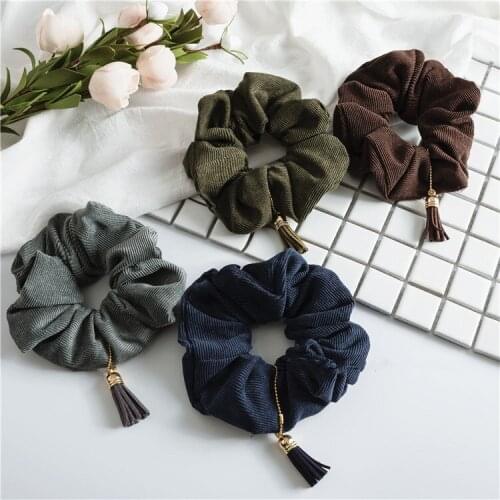 New corduroy fabric hair ring elastic seamless rubber band pendant Ponytail Loop Holder Stretchy Elastic Hair band for women