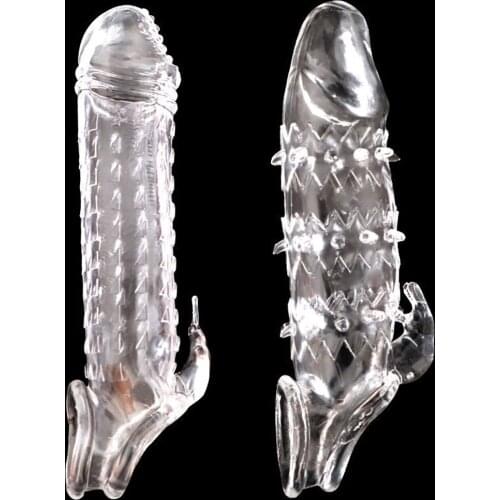 New Erotic Toys For Men Reusable Condom Crystal Penis Sleeve G Spot Stimulation Cock Sleeve Delayed Ejaculation Sex Toys For Men