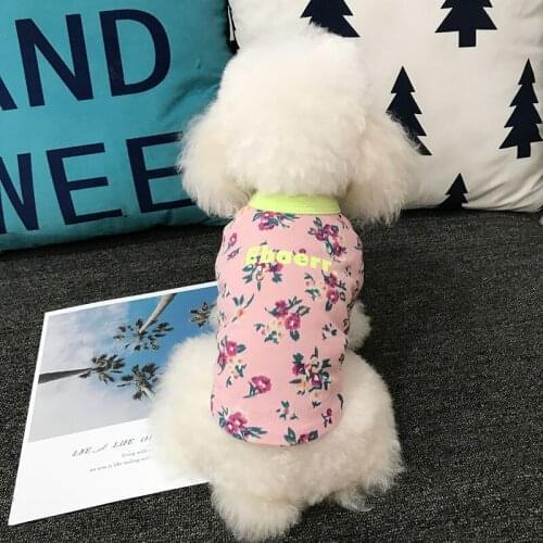 2019 dog clothes Cotton Floral T-Shirt Teddy cat spring and summer bear Pomeranian puppy puppies clothing x31