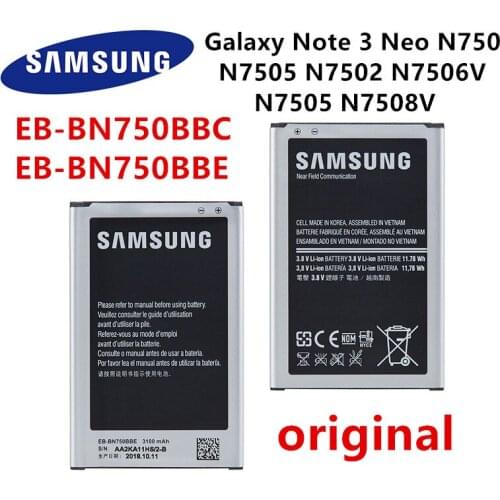 SAMSUNG Orginal EB-BN750CBE EB-BN750BBE 3100mAh Battery For Samsung Galaxy Note 3 NEO Note 3 mini N7506V SM-N7505 N7508V N750