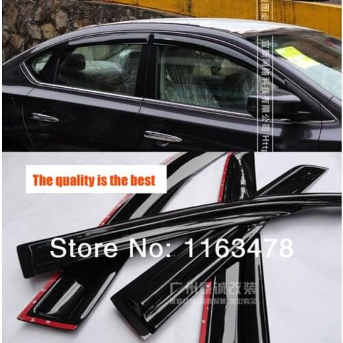 Plastic Exterior Visor Vent Shades Window Sun Rain Guard Deflector For Nissan Sentra 2013 2014 2015 2016 Mugen Style