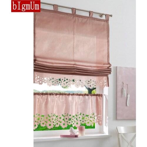 Hollow Kitchen Half Curtains Balcony Bathroom Short Curtain Window Screens Drape Panel Bookcase Cabinet Coffee Dust-proof Blinds
