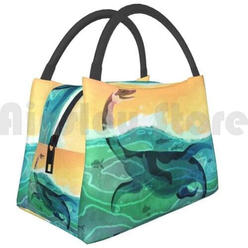 Portable Insulation Bag Pleasiosaurus 1242 Plesiosaurus Dinosaur Paleoart Nature Ocean