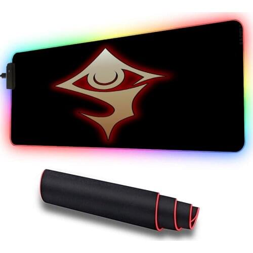 RGB LED Anime large keyboard pads XXL waterproof and non-slip game lighting gaming large mouse pad with USB port rubber base