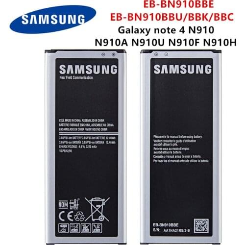 SAMSUNG Orginal EB-BN910BBE EB-BN910BBK EB-BN910BBC EB-BN910BBU 3220mAh battery For Samsung Galaxy Note 4 N910 N910A/V/P/T/H NFC