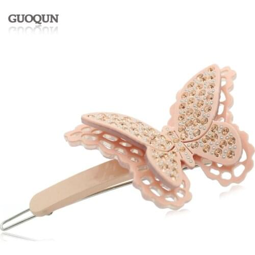 Butterfly Hair Pin - Rhinestone Hair Accessory Ornament for Women Girls Fashion Hair Comb Jewelry Tiara for Thin Hair Wear Daily