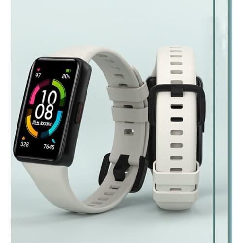 Silicone Strap For Honor band 6 Strap Bracelet Wristband Replacement strap Scratch resistant Soft Screen Protector Film