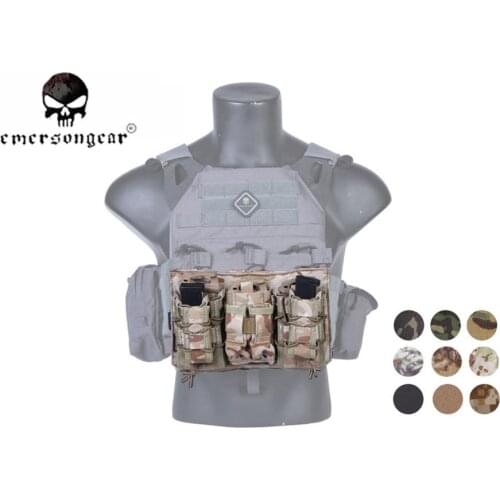 Emersongear Magazine Pouch Molle Modular Assaulters Panel for Plate Carrier Pistol Triple Open Top EM9337M