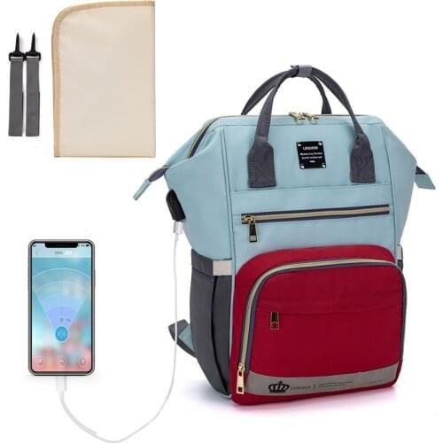 LEQUEEN Diaper Bag Baby Care Mummy Maternity Wet Stroller Bag Waterproof Baby Pregnant Bag Nursing Bags Large USB Mom Backpack