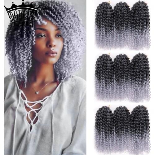 Marly Bob Hair Extensions 8"Inch Ombre Synthetic Marly Jerry curl Jamaican Bounce Crochet Hair Afro Kinky Curly Crochet Braids
