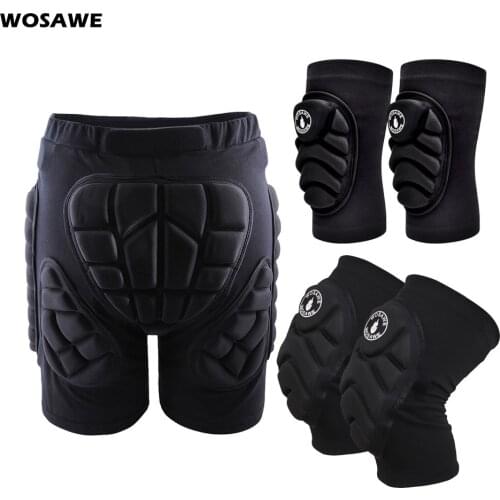 WOSAWE Outdoor Sports Ski Skate Snowboard Protection Skiing Protector Knee Pads Skating Protective Hip Padded Shorts