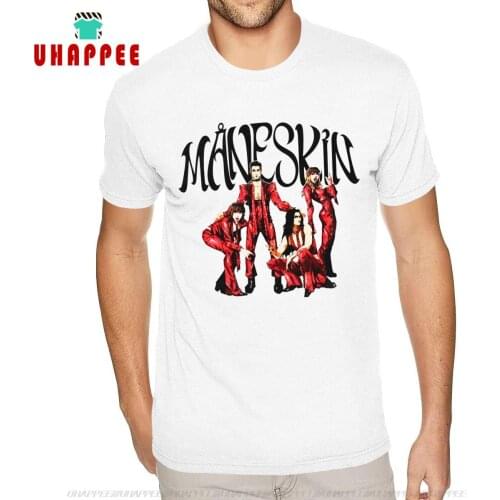 Funny Maneskin Rock Tee Mens XXXL Short Sleeves Pure Cotton White Crew Tee