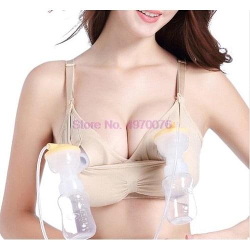 DHL 50pcs Maternity Bra Cotton Bra For Nursing Push Up Hands Free Breast Pump Maternity Breast Feeding Bra Underwear