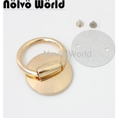 10-50 pieces Gold Color 40mm Bag Round Side Clip Buckles Rings Screw Handbag Handle Hang Buckle DIY Hardware Parts Clasps