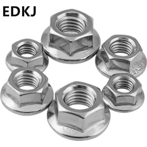 10 pcs M4 M5 M6 M8 hexagon gasketed flange nut Anti-slip nut cap Aluminium profile flange nut Anti-loosening nut nickel plated