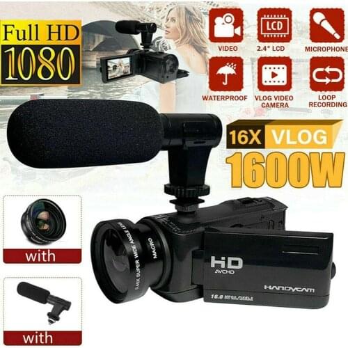 1080P HD 16x Zoom Digital Camcorder Video Camera DV Microphone Recorder Camera External