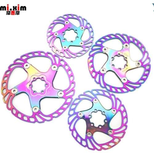 140/160/180/203mm Brake Disc Pads rainbow Bike Brake Rotors MTB Cooling Float Disc Brake Bicycle Accessories Float Brake Disc