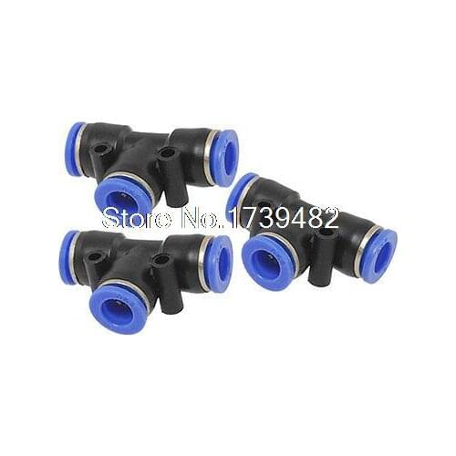 3 Pcs 8mm Pneumatic Air Pipe Connection Quick Fittings
