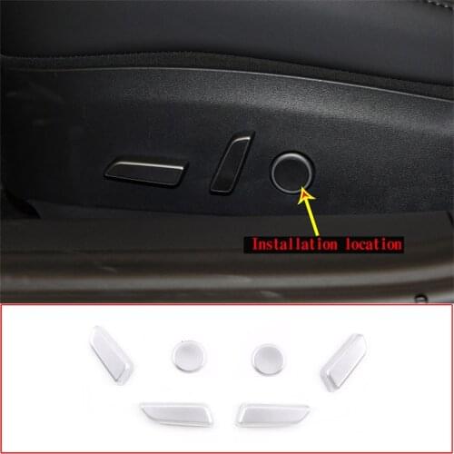6 Pcs ABS Chrome-plated For Tesla Model 3 19-20 Y Seat Adjustment Button Cover Decoration Sticker Car Accessories