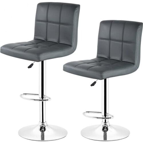 2pcs Bar Chair Modern Fashion Bar Chair Soft PU Leather Barstool Chair Swivel Adjustable High Bar Stool Kitchen Living Room HWC