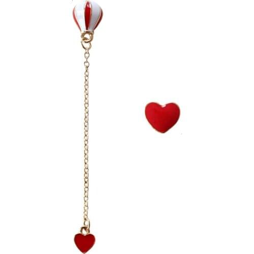 Free shipping 10 pair / lot fashion jewelry accessories metal enamel heart hot balloon earrings 2017