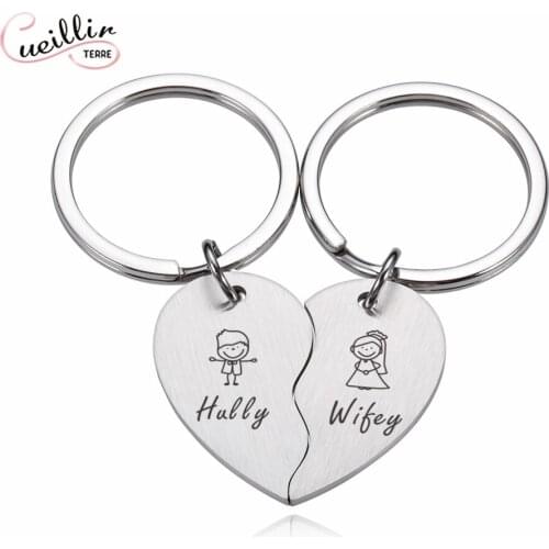 2 Pcs Anime Keychain Keyring Anniversary Gift Birthday Gift For Boyfriend Couple Key Chain Keychains For Men Custom Charms