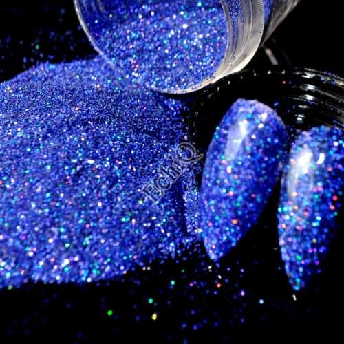 Holographic Nail Glitter Powder Diamond Blue AB Nail Art DIY UV Shimmer Glitter Pigment Manicure Beads 5g N58