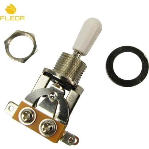 FLEOR 3 Way Toggle Switch Guitar Pickup Selector Switch Nickel-Plated with White Tip for LP Style Guitar Accessories