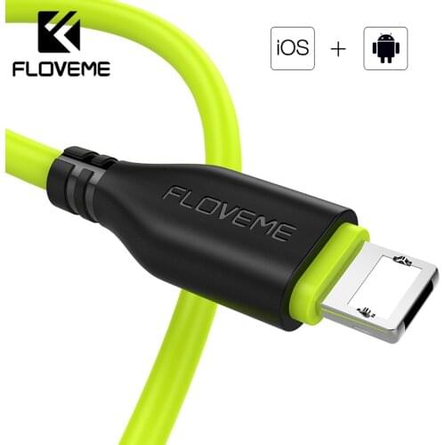 FLOVEME 0.3m/1m 2in1 Reversible USB Lighting Cable For iPhone Samsung Xiaomi Micro USB Charger Cable TPE 2A Charging Data Combo