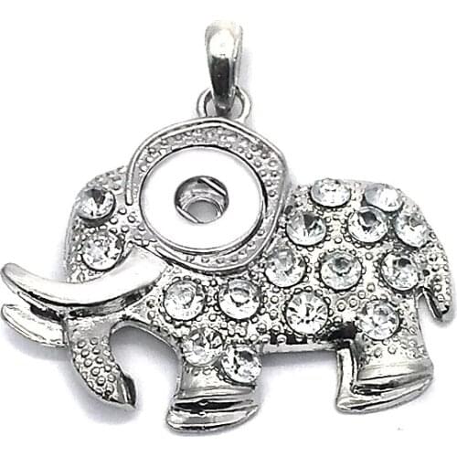 Hot sale 006 Vintage Elephant 12mm snap button Bracelet Charm Necklaces Jewelry For Women Jewelry Gift