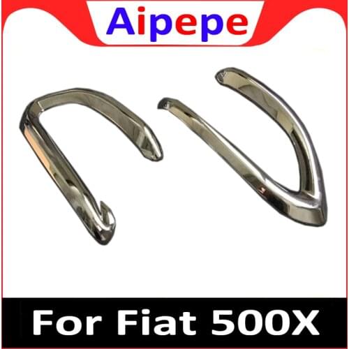 For Fiat 500X 2015 2016 2017 2018 Chrome Front Fog Light Lamp Cover Trim Foglight Garnish Strip Bumper Eyebrow Eyelid Molding
