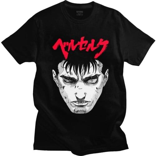 Personality Berserk Guts T Shirt Short Sleeves Pure Cotton Streetwear T-shirt Manga Anime Gatsu Sacrifice Tee Tops Clothing Gift