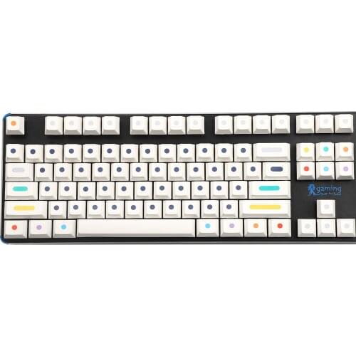 108-key White Dot Keycaps PBT Sublimation OEM Highly Mechanical Keyboard Keycaps for Cherry MX Switches Keyboard 61 87 96 GK64