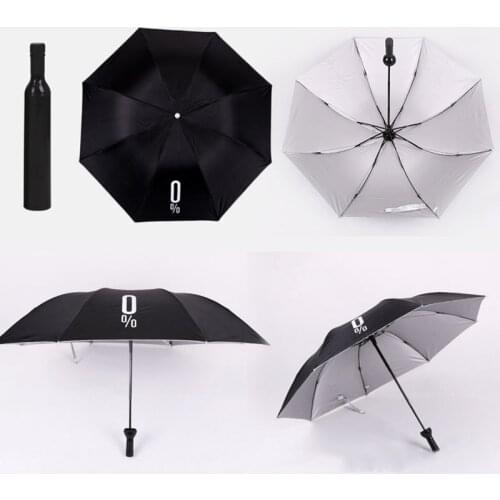 Creative Women Wine Bottle Umbrella 3 Folding Sun-rain UV Mini Umbrella For Women Men Gifts Rain Gear Umbrella sale