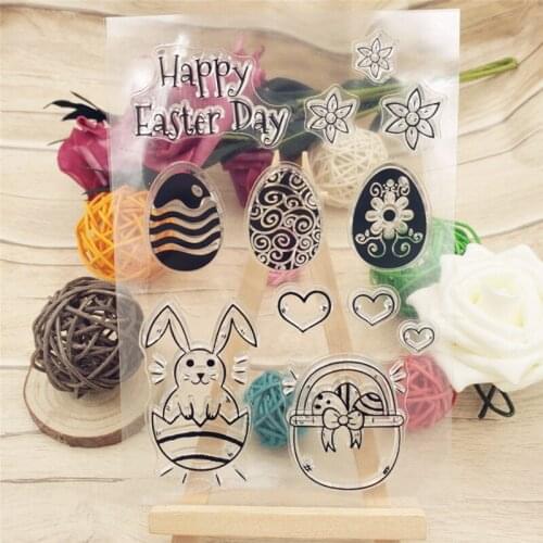 Rabbit Easter Eggs Transparent Clear Silicone Stamp Seal Scrapbooking Bullet Journal Accessories Decor Stencil Painting Template